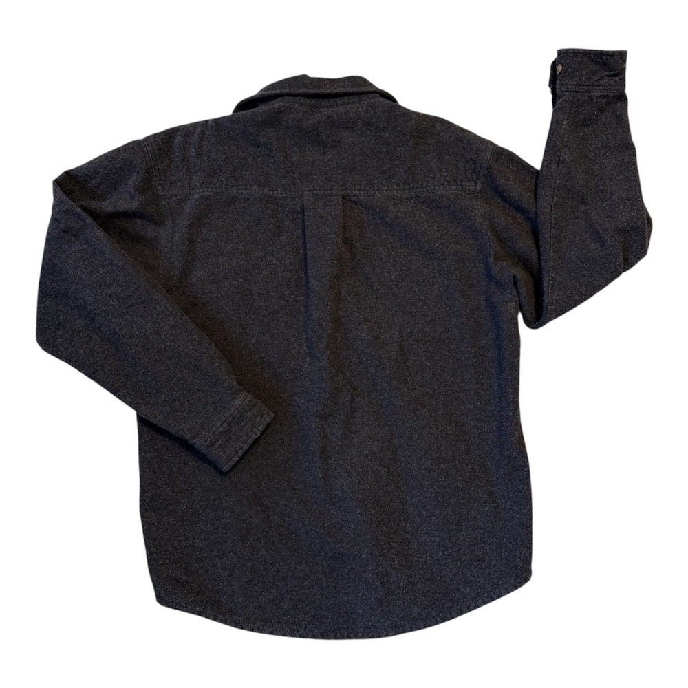 Craftsman Heavy Cotton Flannel Work Shirt Medium Gray Button Front Utility M - Picture 2 of 6